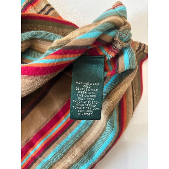 Lauren Ralph Lauren Striped Top Small Suede Trim Classic Heritage Old Money - Picture 4 of 8